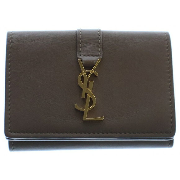 SAINT LAURENT PARIS Origami Wallet Tri Beige Leather Sendai - Picture 1 of 6